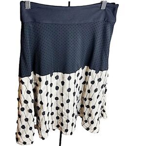 Eva Franco Polka Dot Skirt Black/Ivory Size 6 New